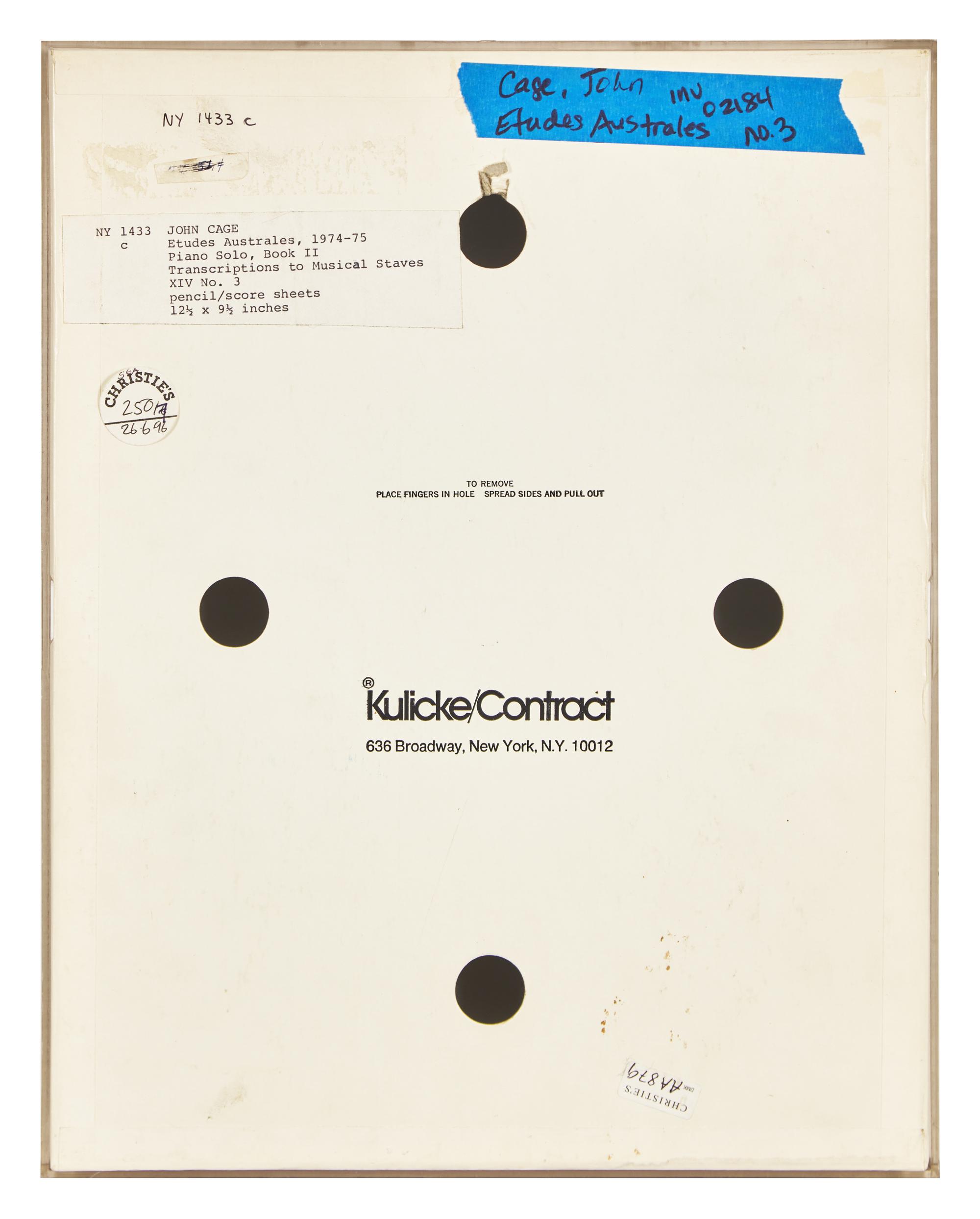 Études Australes , Piano Solo, Book II, Transcripts to Musical Staves XV, No. 2 , 1974-75