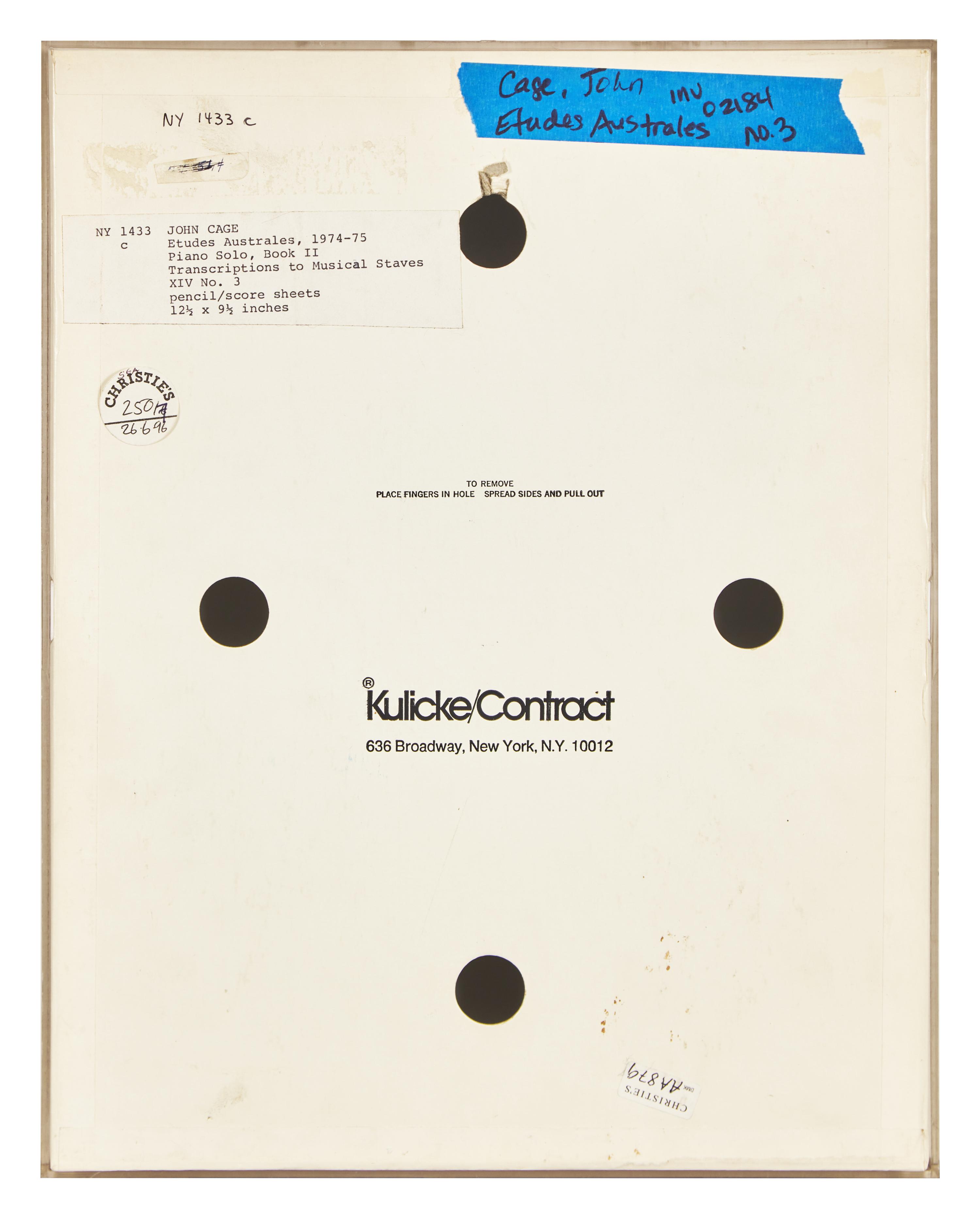 Études Australes , Piano Solo, Book II, Transcripts to Musical Staves XV, No. 2 , 1974-75