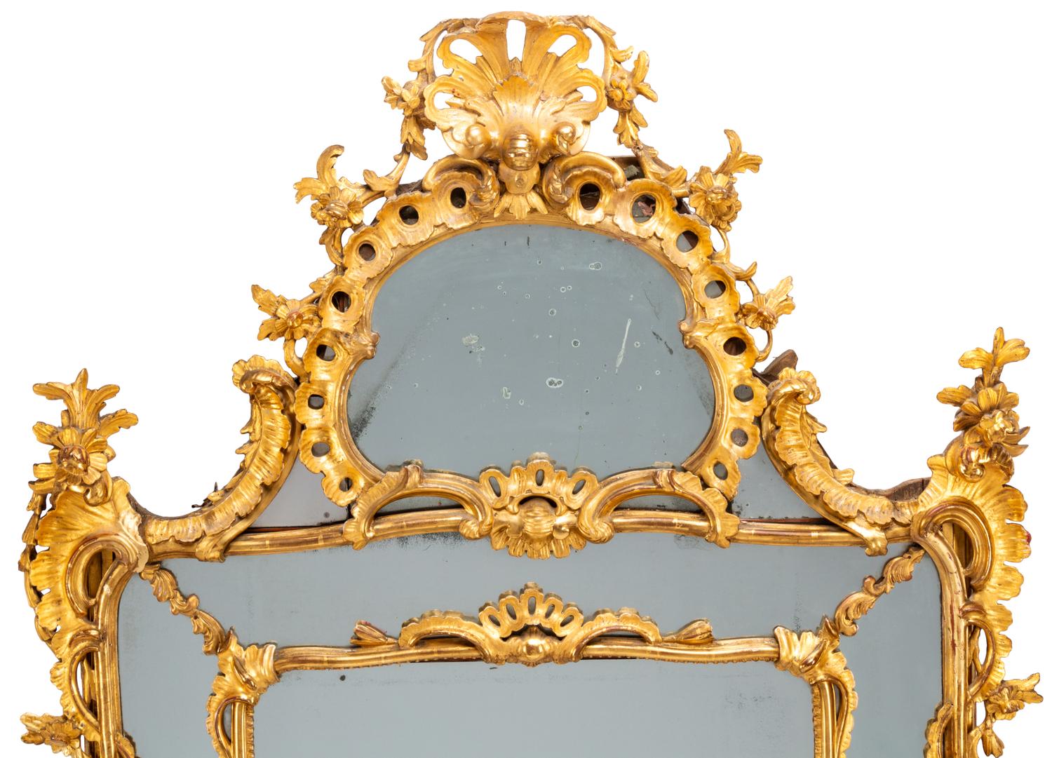 An Italian Rococo Giltwood Mirror
