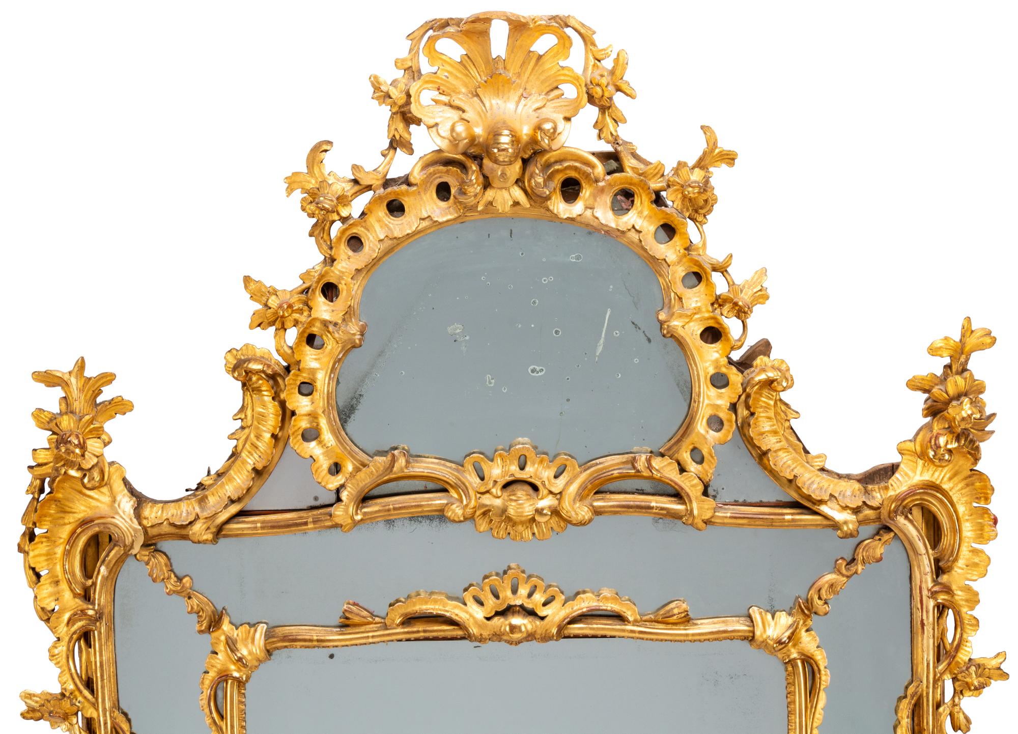 An Italian Rococo Giltwood Mirror