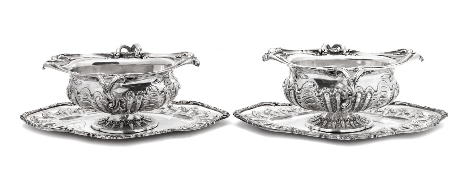 A Pair of French Silver Sauceboats