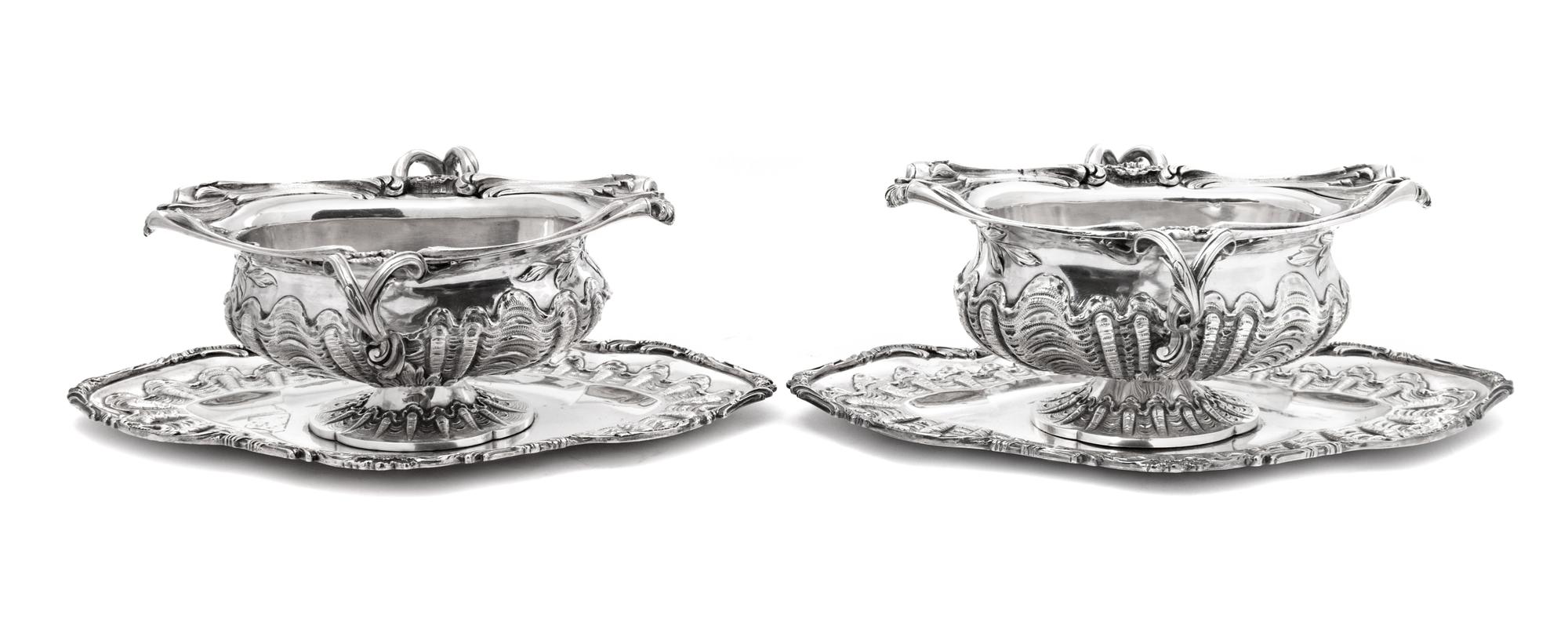 A Pair of French Silver Sauceboats