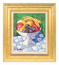 Mistletoe, Compote de Fruit sur Nappe Carrée, and Still Life with Apples in Green Bowl (three works)