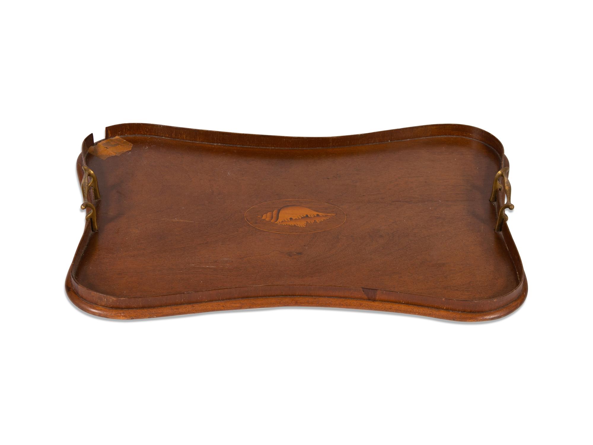 A Regency Style Inlaid Mahogany Serving Tray — 19TH CENTURY