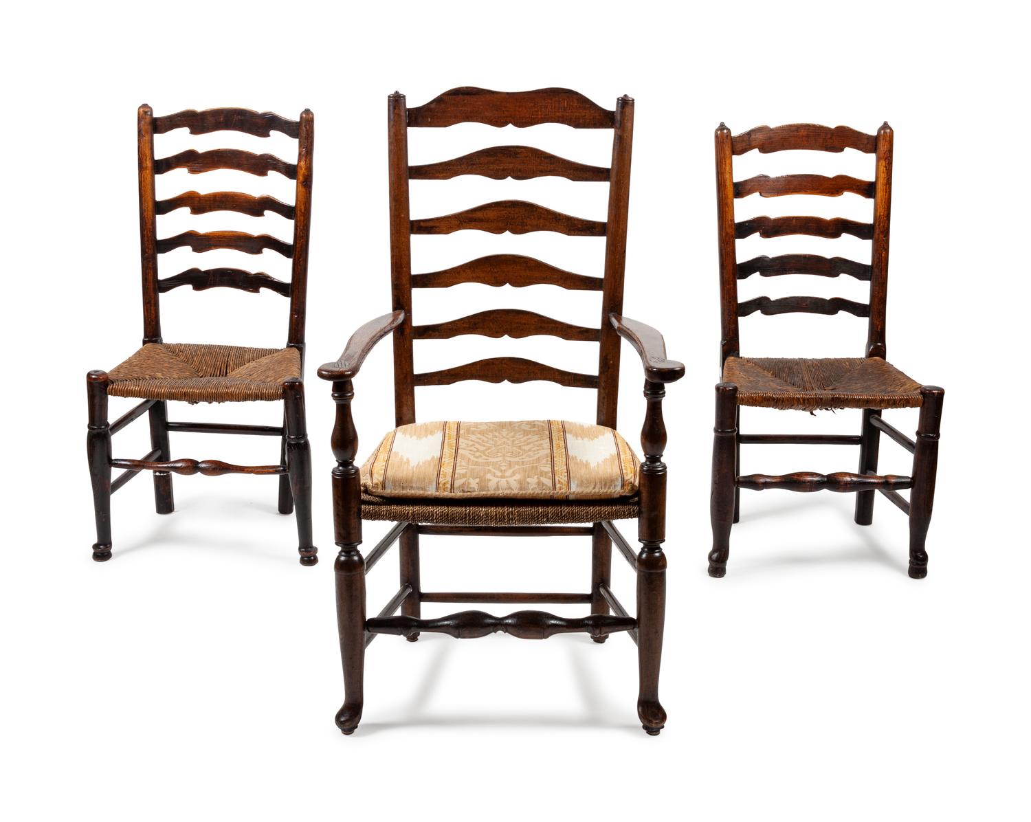 Ladder Back Chairs, Group of Six