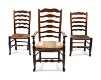 Ladder Back Chairs, Group of Six
