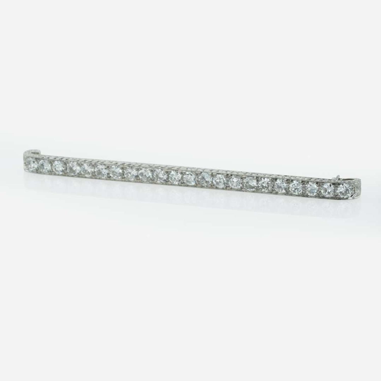 A Diamond and Platinum Bar Pin