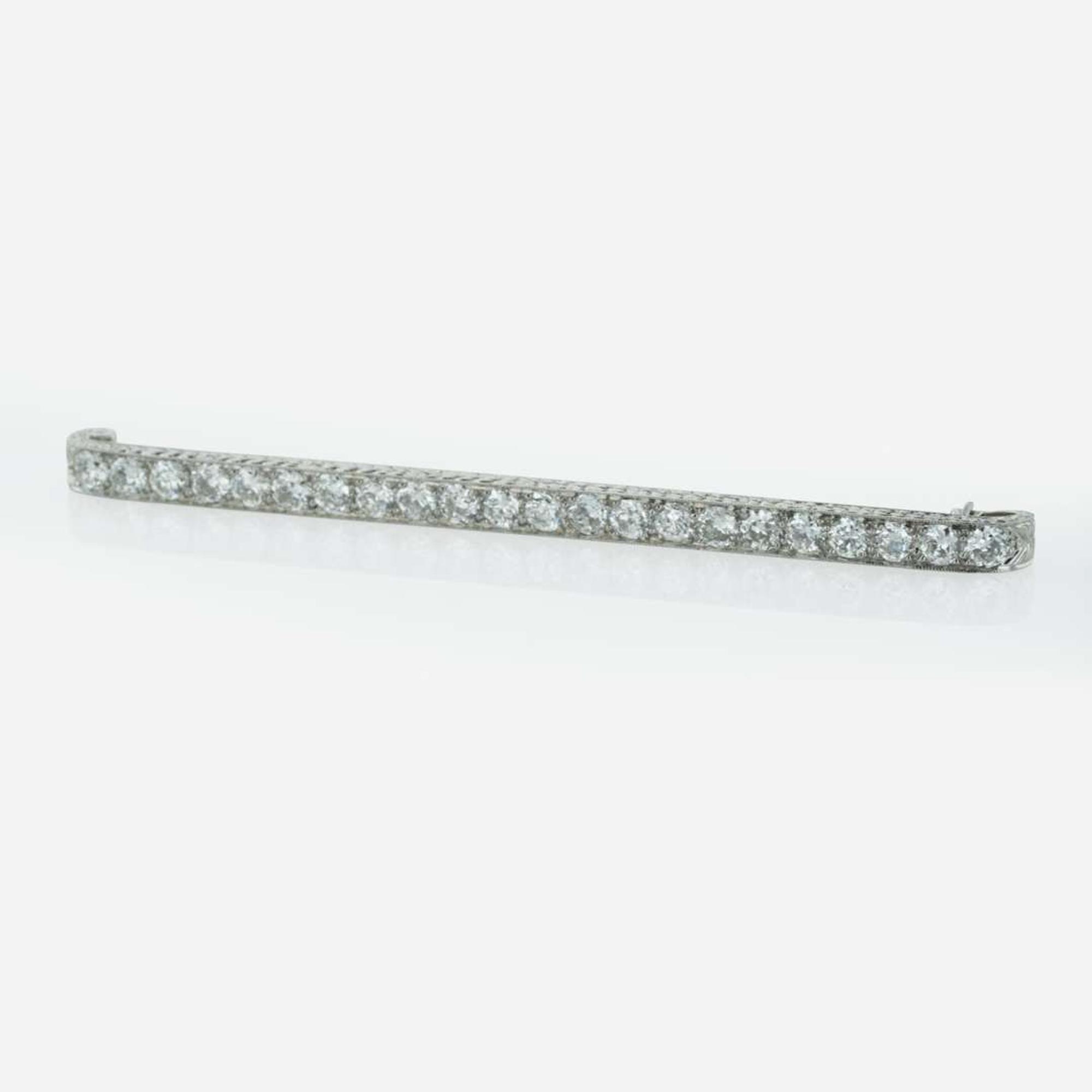 A Diamond and Platinum Bar Pin