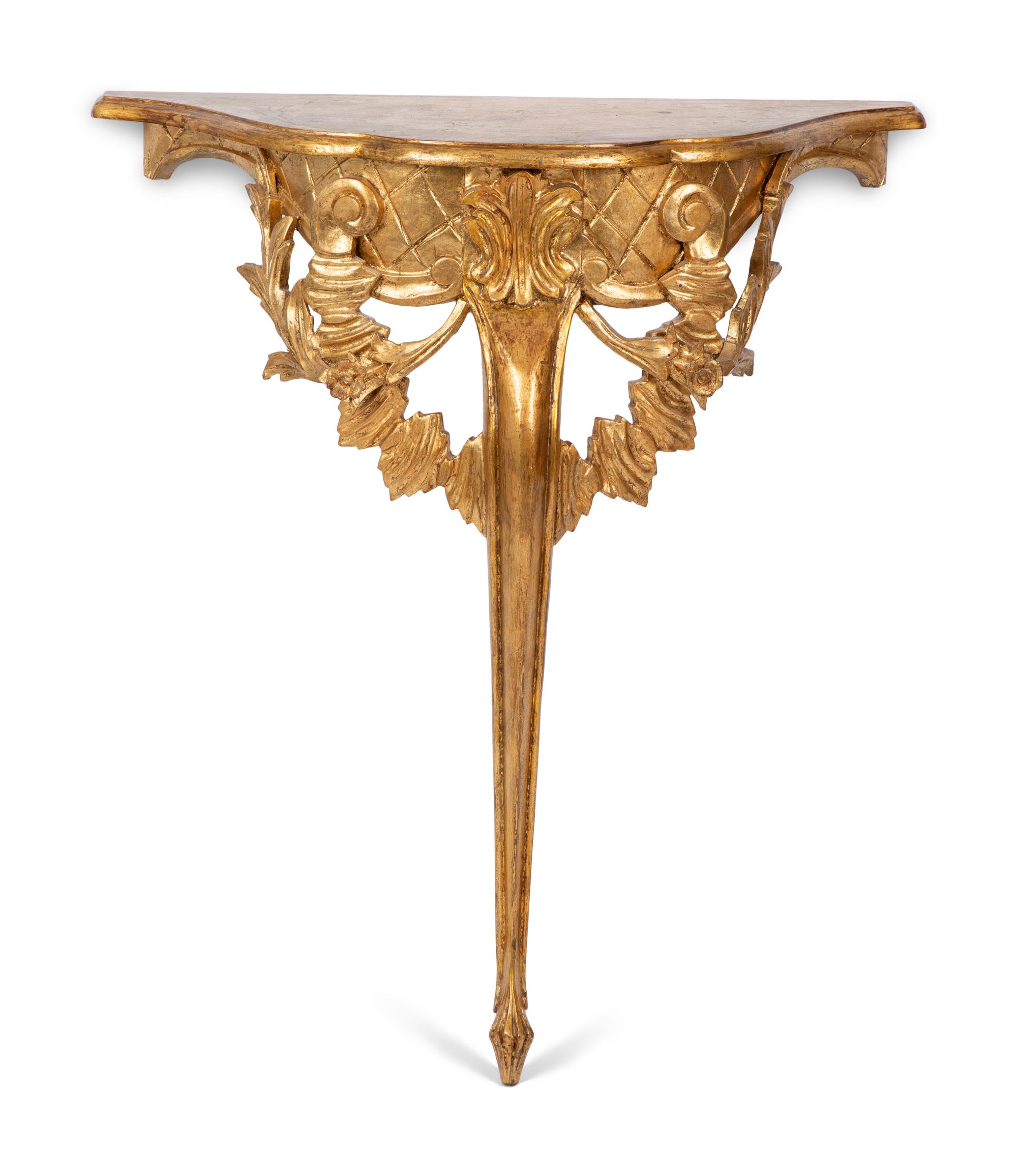 An Italian Giltwood Console Table — 20TH CENTURY