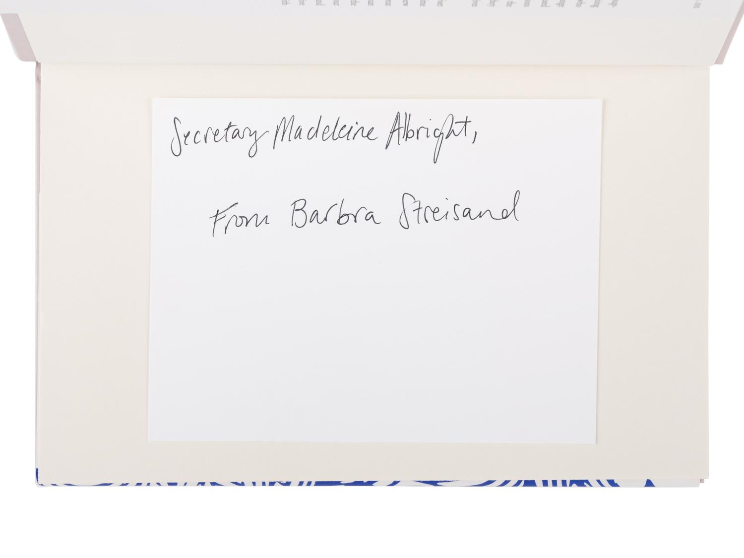 FOER, Jonathan Safran. We are the Weather Saving the Planet Begins at Breakfast . 2019. FIRST EDITION, FIRST ISSUE. With a manuscript note laid in: “Secretary Madeleine Albright, From Barbra Streisand.”