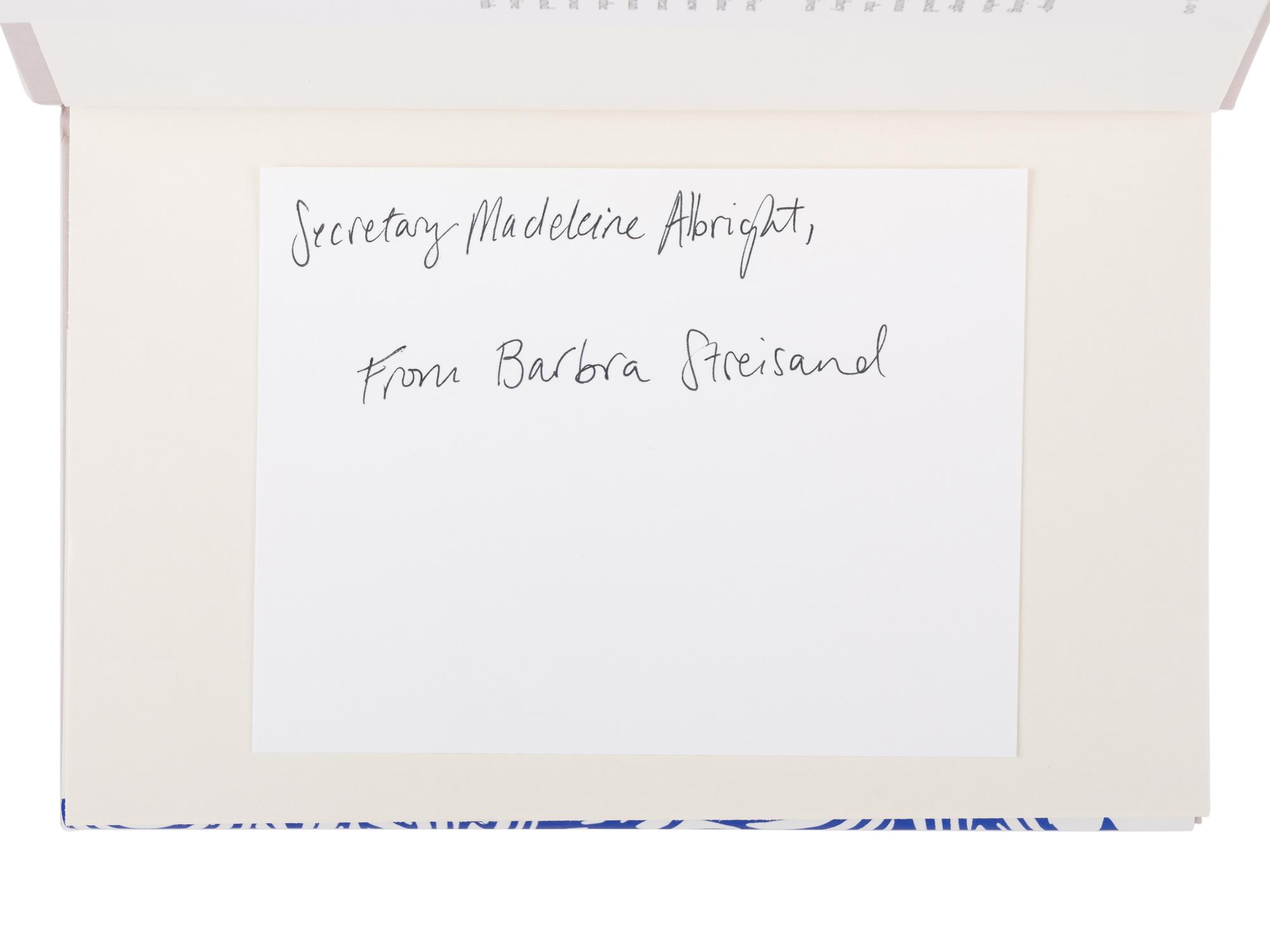 FOER, Jonathan Safran. We are the Weather Saving the Planet Begins at Breakfast . 2019. FIRST EDITION, FIRST ISSUE. With a manuscript note laid in: “Secretary Madeleine Albright, From Barbra Streisand.”