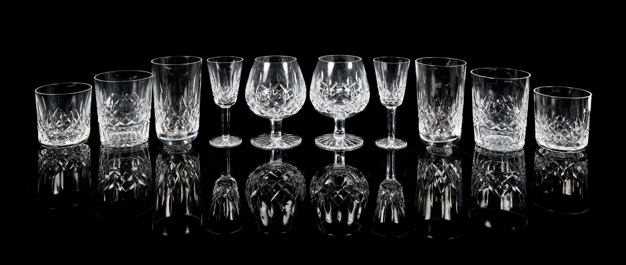 Waterford, a Lismore pattern partial stemware set; 89 pieces total in twelve sizes
