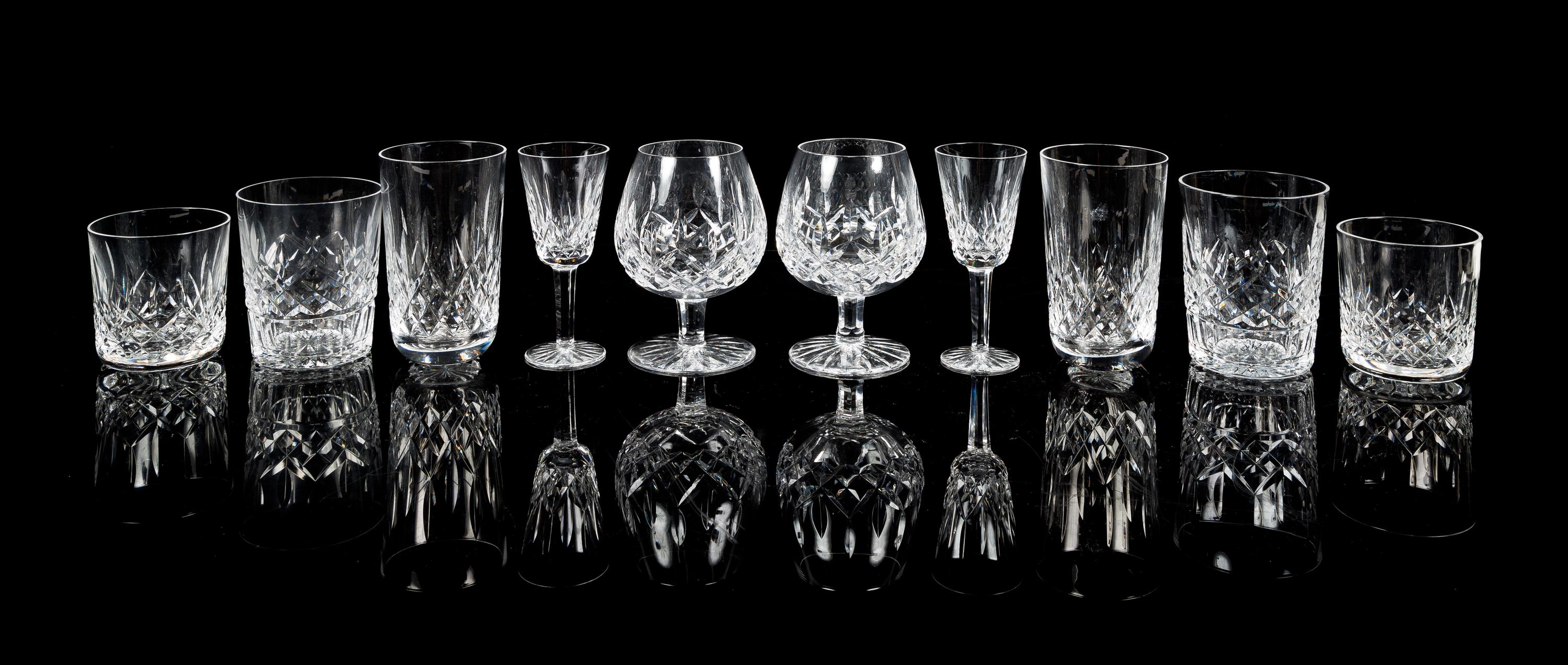Waterford, a Lismore pattern partial stemware set; 89 pieces total in twelve sizes