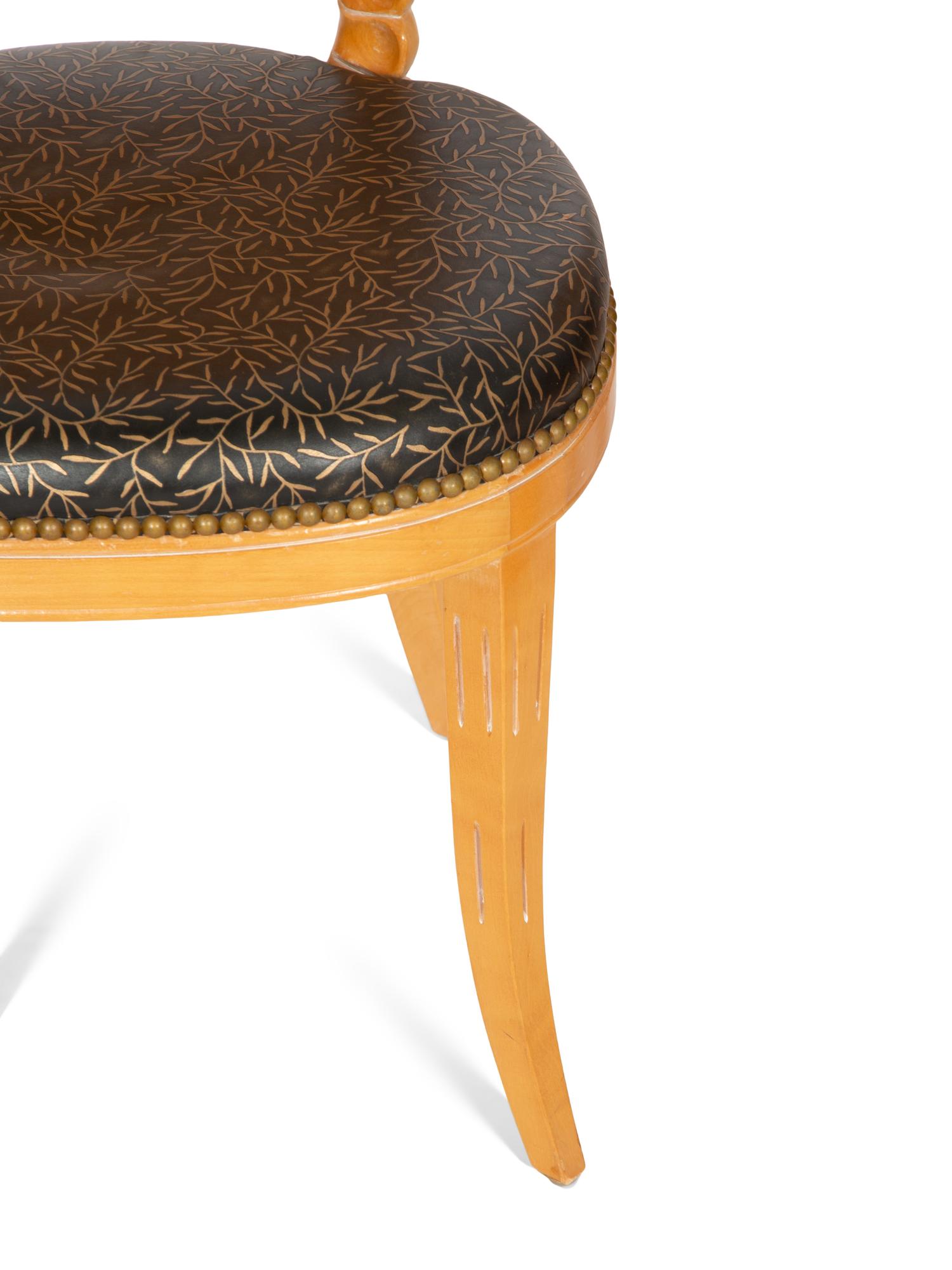 A Set of Four Venetian Grotto Style Carved Maple Side Chairs