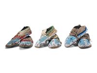 Northern Plains Beaded Hide Moccasins
