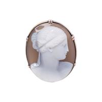 ANTIQUE, AGATE CAMEO BROOCH
