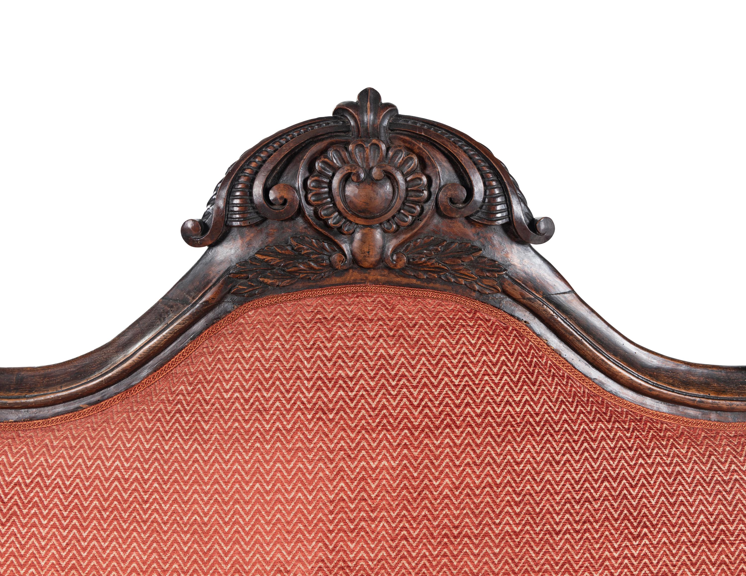 A Pair of Italian Rococo Walnut Settees