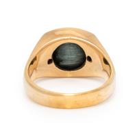 Cat's Eye Indicolite Tourmaline and Diamond Ring