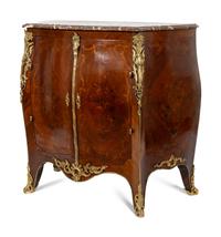 A Louis XV Style Bronze Mounted Marquetry Bar Cabinet