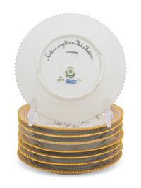 A Set of Eight Royal Copenhagen Flora Danica Bread Plates