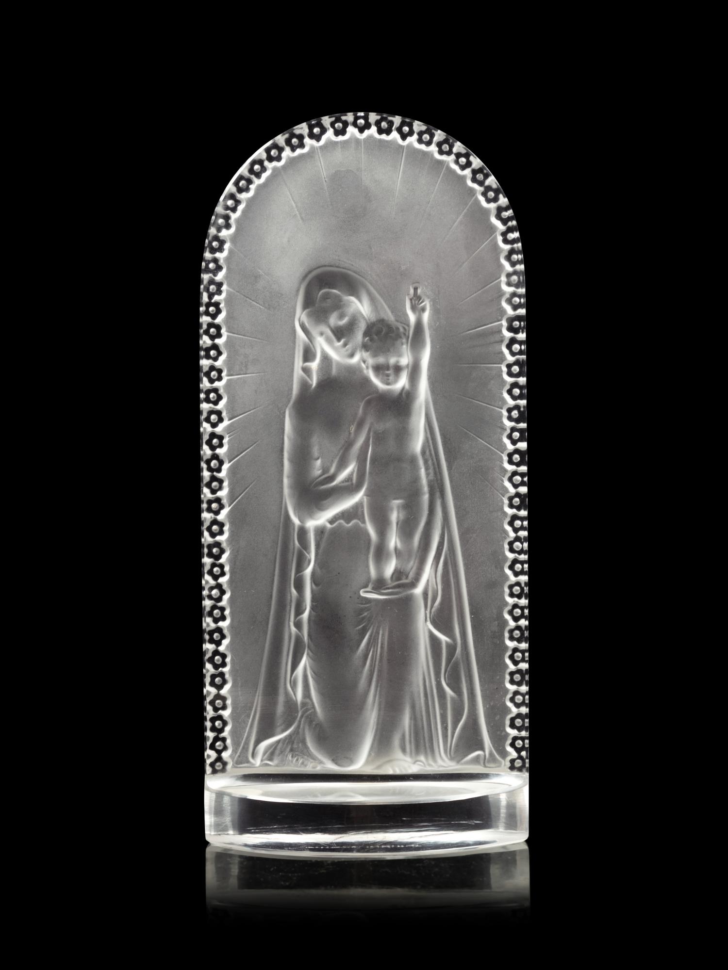 A Lalique Vierge à l'Enfant Plaque