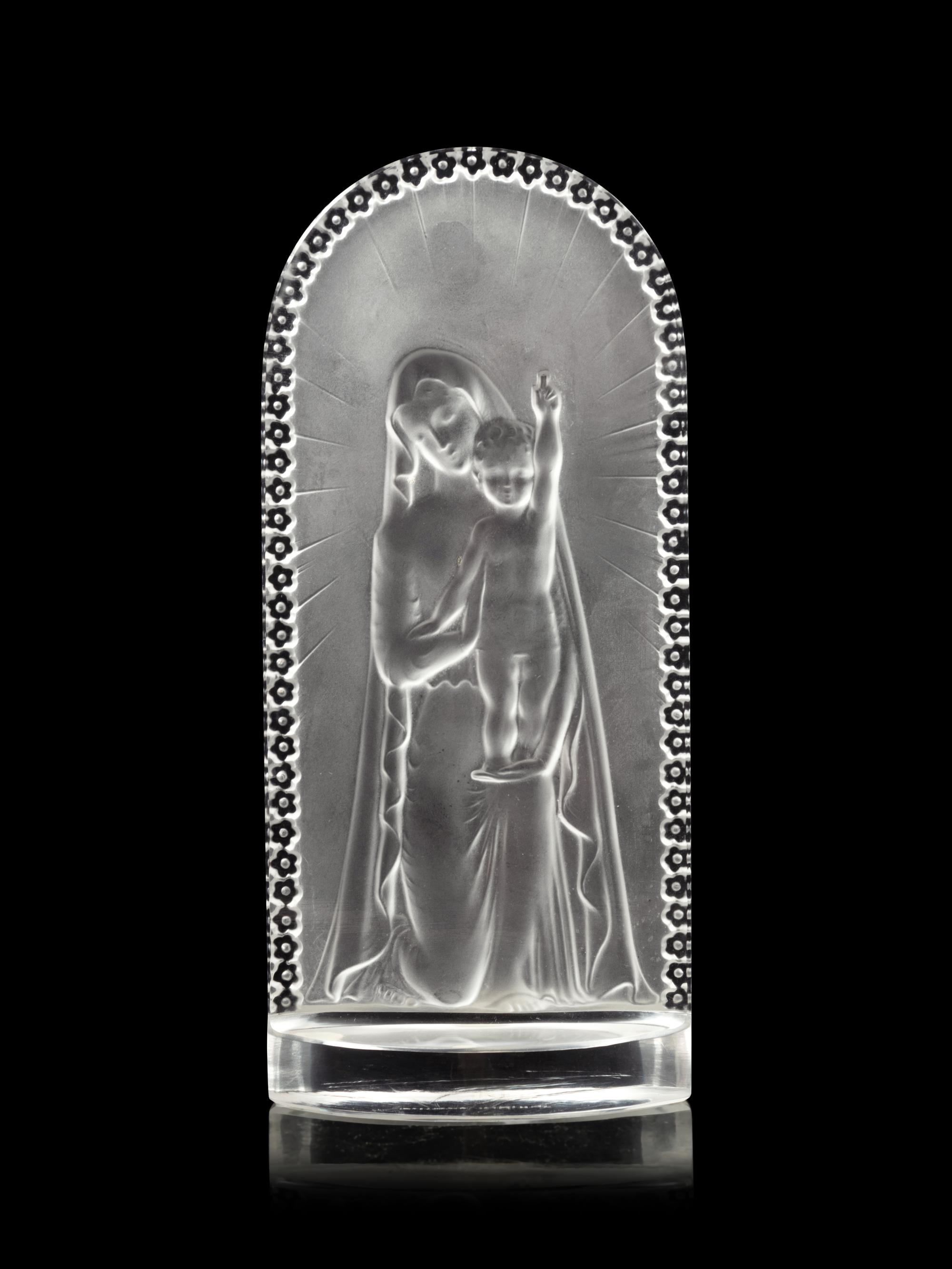 A Lalique Vierge à l'Enfant Plaque