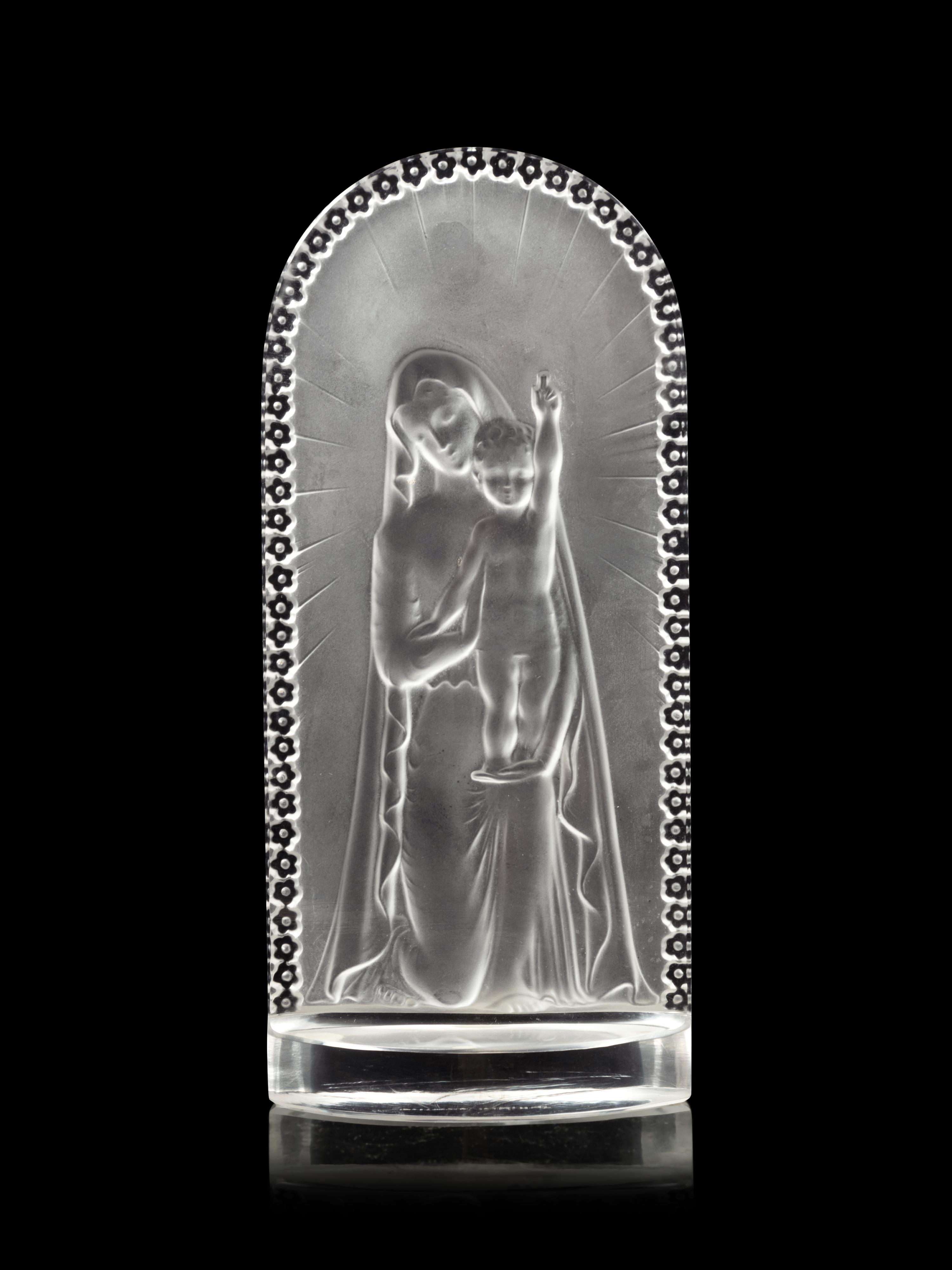 A Lalique Vierge à l'Enfant Plaque
