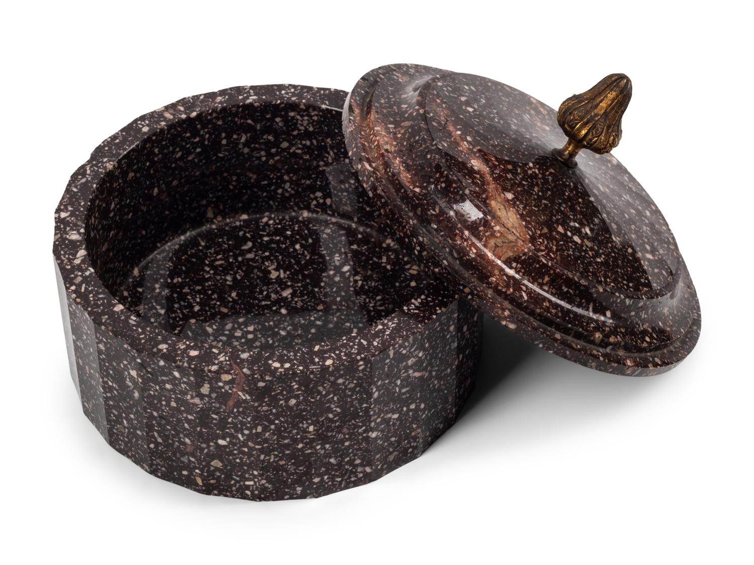 A Continental Faceted Porphyry Circular Box
