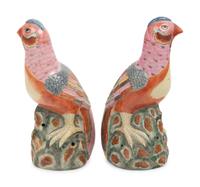 A Pair of Chinese Porcelain Phoenix Birds
