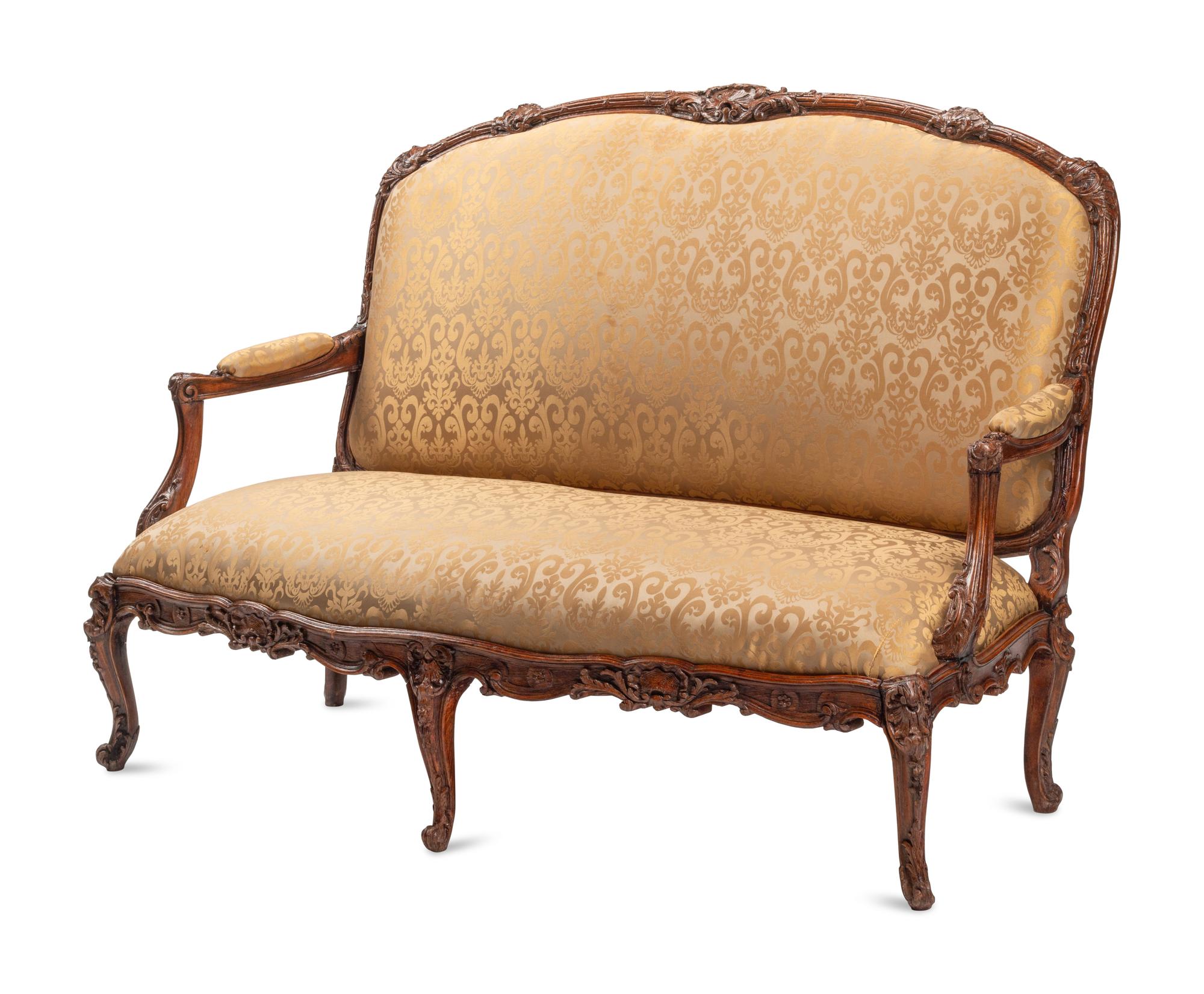A Régence Style Carved Oak Settee