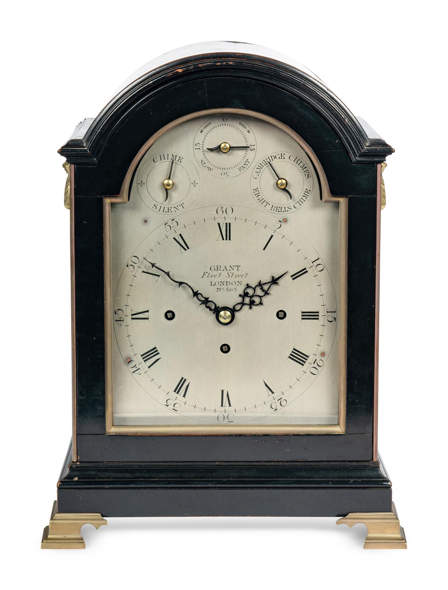 A George III Ebonized and Brass Mounted Bracket Clock