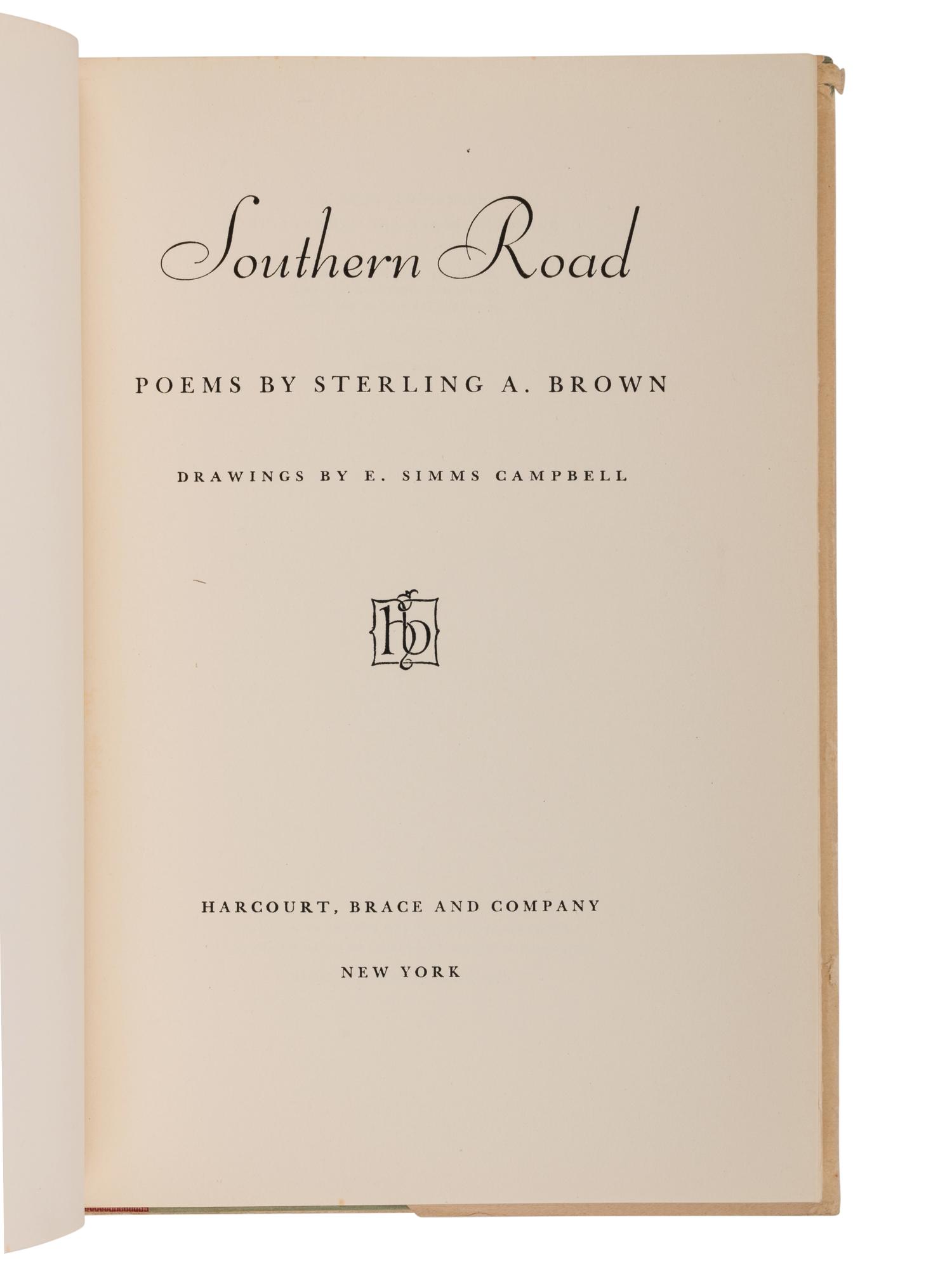 [HUGHES, Langston (1901-1967)]. BROWN, Sterling A. Southern Road . New York: Harcourt, Brace and Company, 1932.