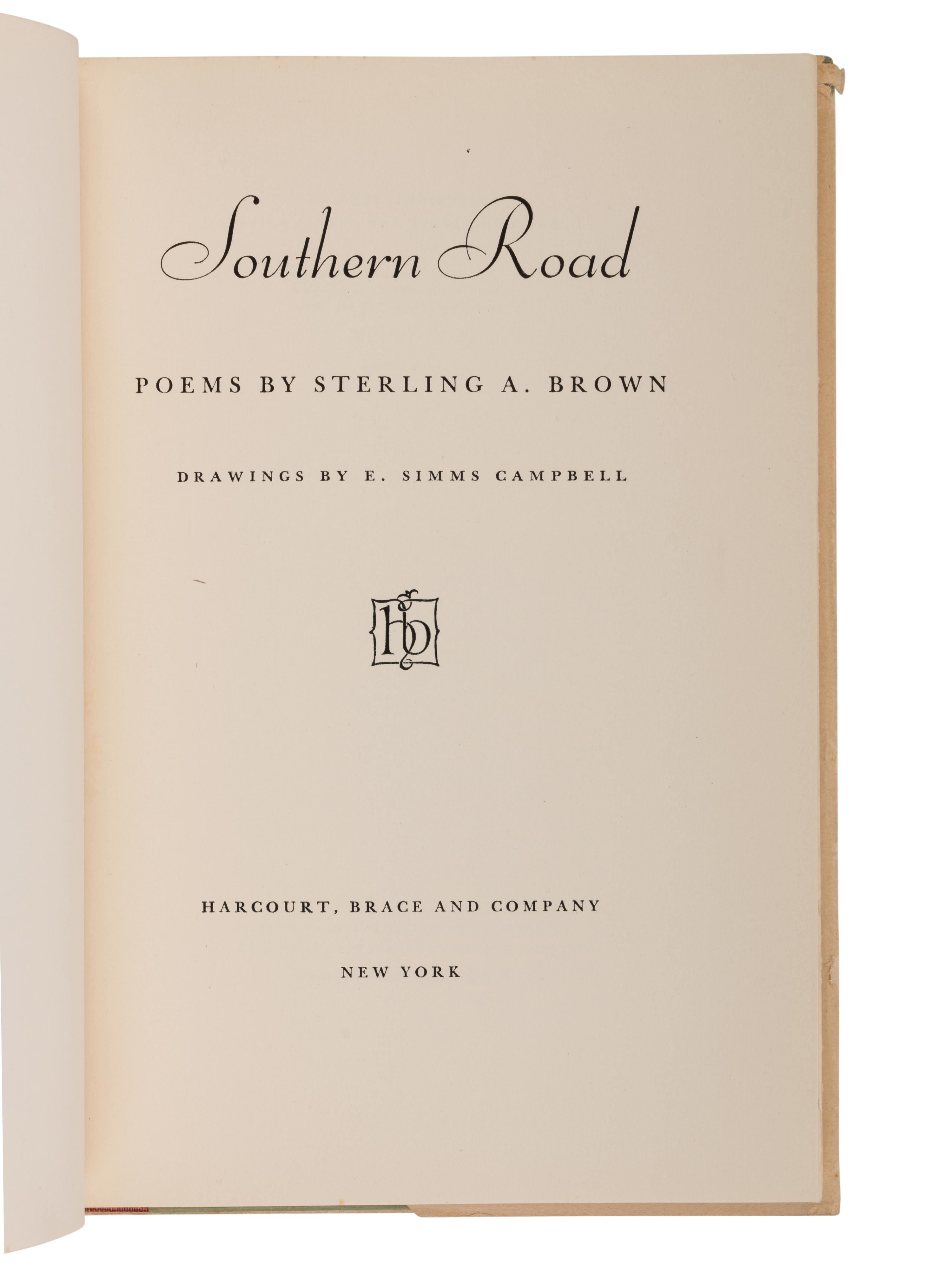 [HUGHES, Langston (1901-1967)]. BROWN, Sterling A. Southern Road . New York: Harcourt, Brace and Company, 1932.