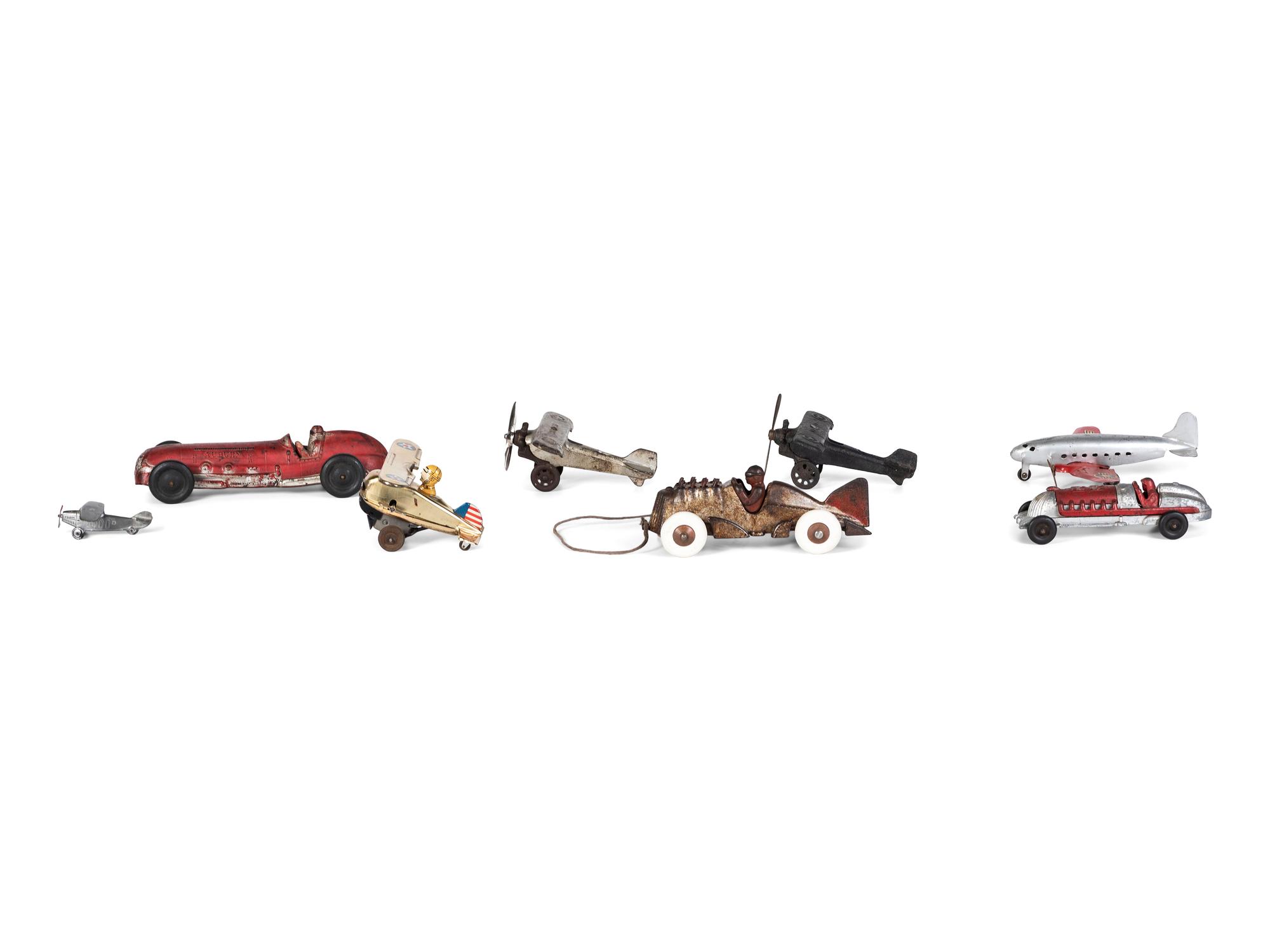 Eight Toy Race Cars and Planes