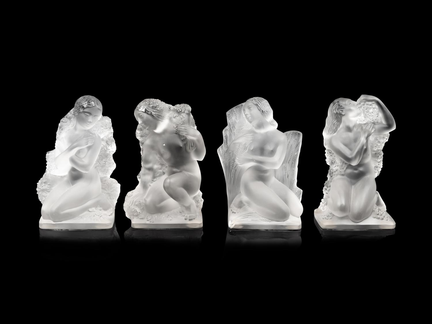 A Set of Four Lalique Surtout Quatres Saisons Figures