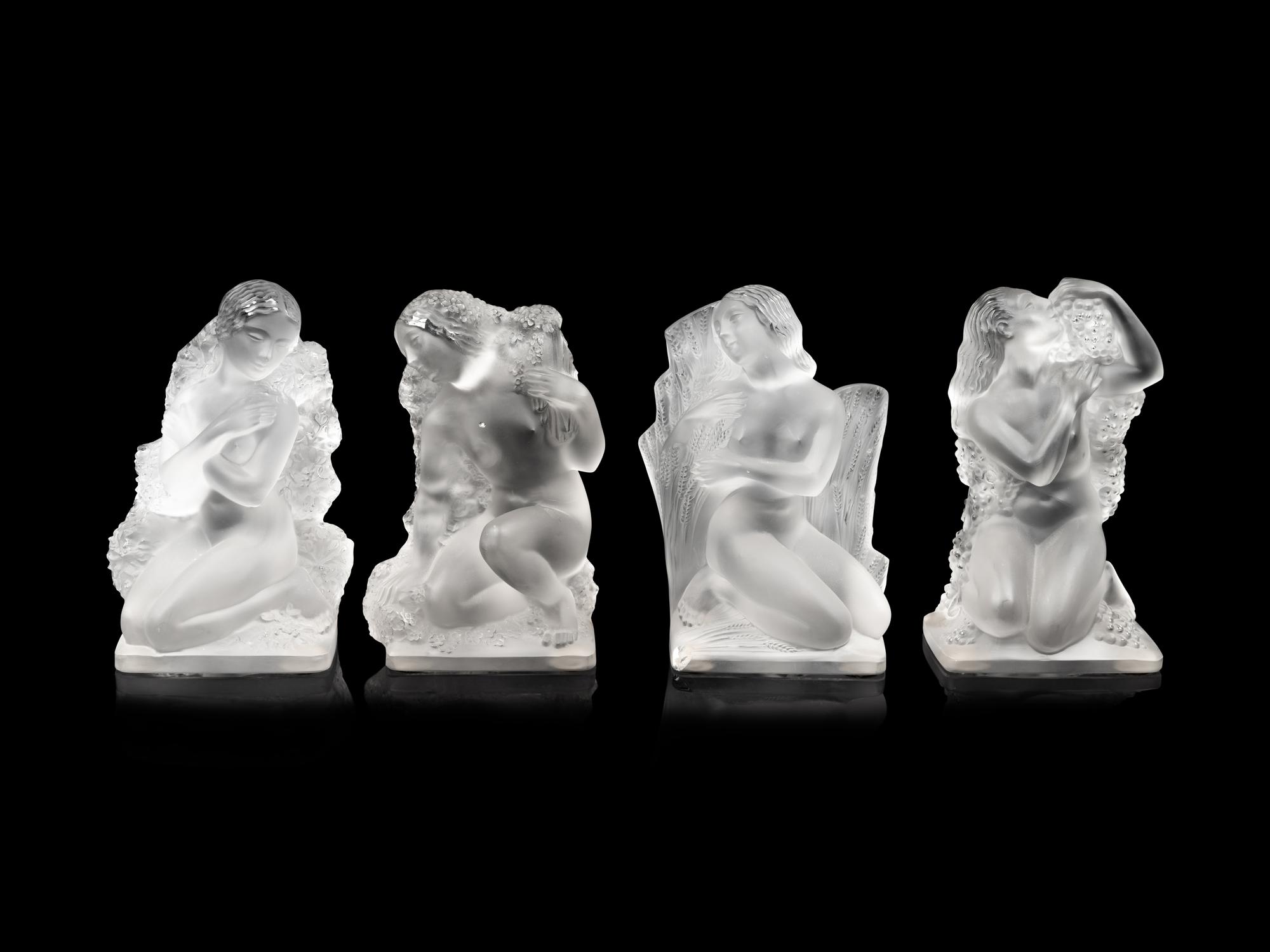A Set of Four Lalique Surtout Quatres Saisons Figures