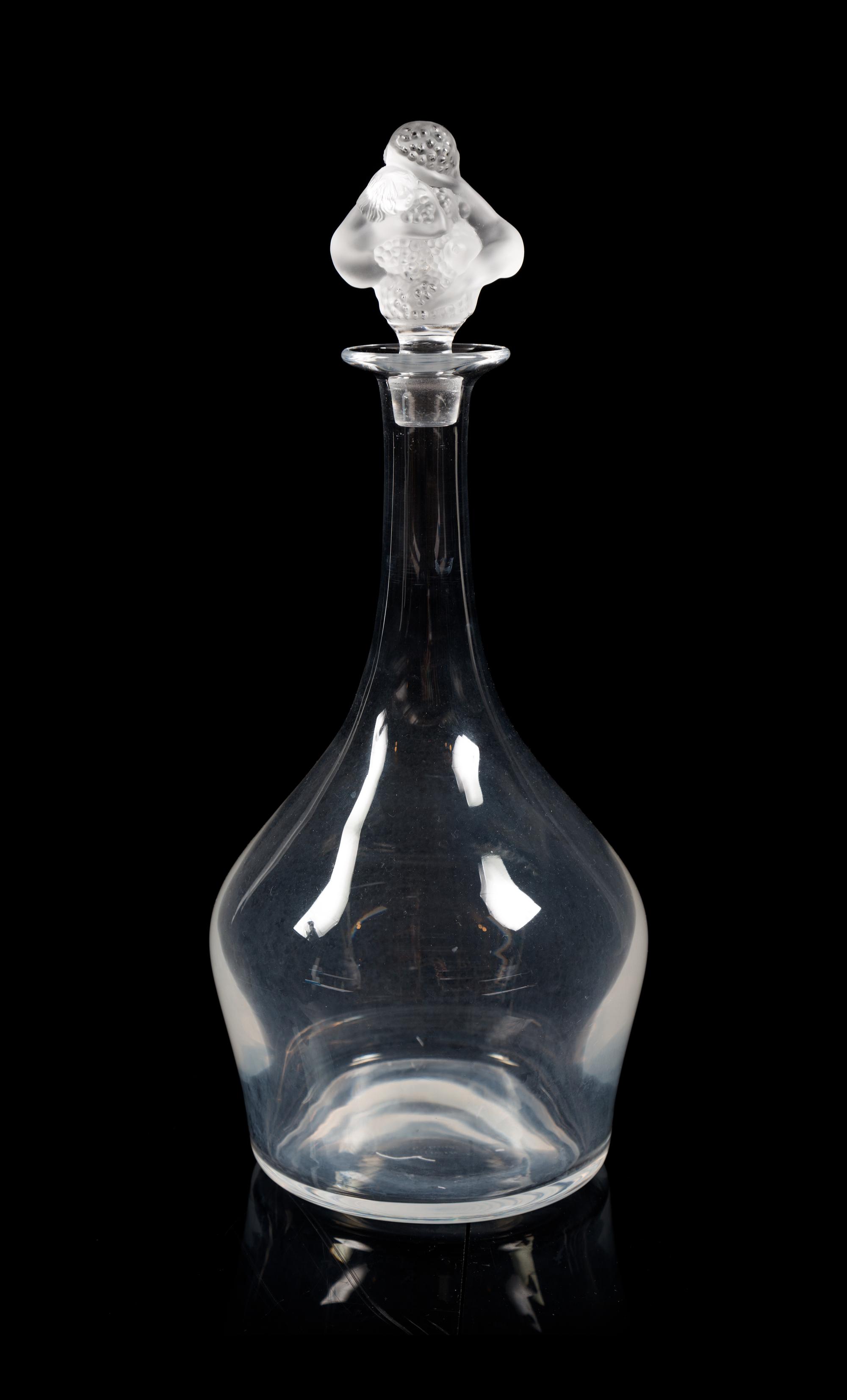 Lalique, a Roxane pattern glass decanter