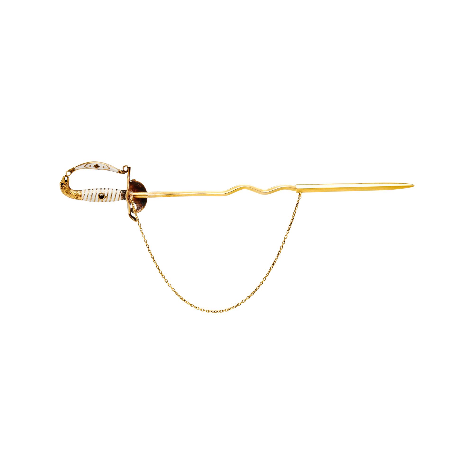 COLLECTION OF YELLOW GOLD AND GEMSTONE PINS