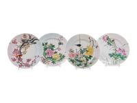 Four Chinese Famille Rose Porcelain 'Flowers' Plates