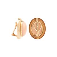 YELLOW GOLD AND ANGEL SKIN CORAL EARLCLIPS