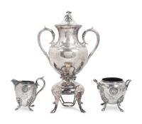 An American Silverplate Three-Piece Tea Service — ROGERS SILVERPLATE CO., NEW HAVEN, CONNECTICUT, 19TH CENTURY