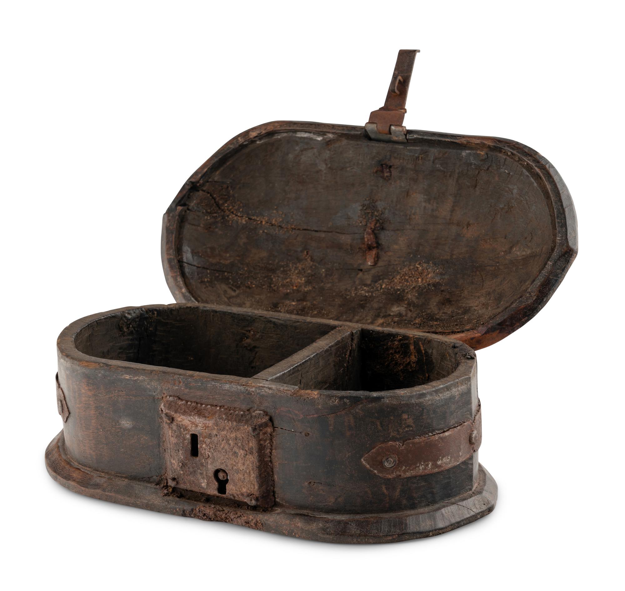 A Continental Iron-Mounted Table Casket