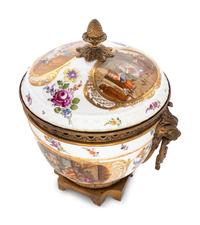 A German Gilt Bronze Mounted Porcelain Urn