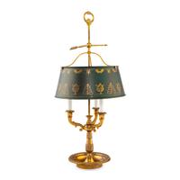 A French Gilt Brass Bouillotte Lamp with a Tôle Shade