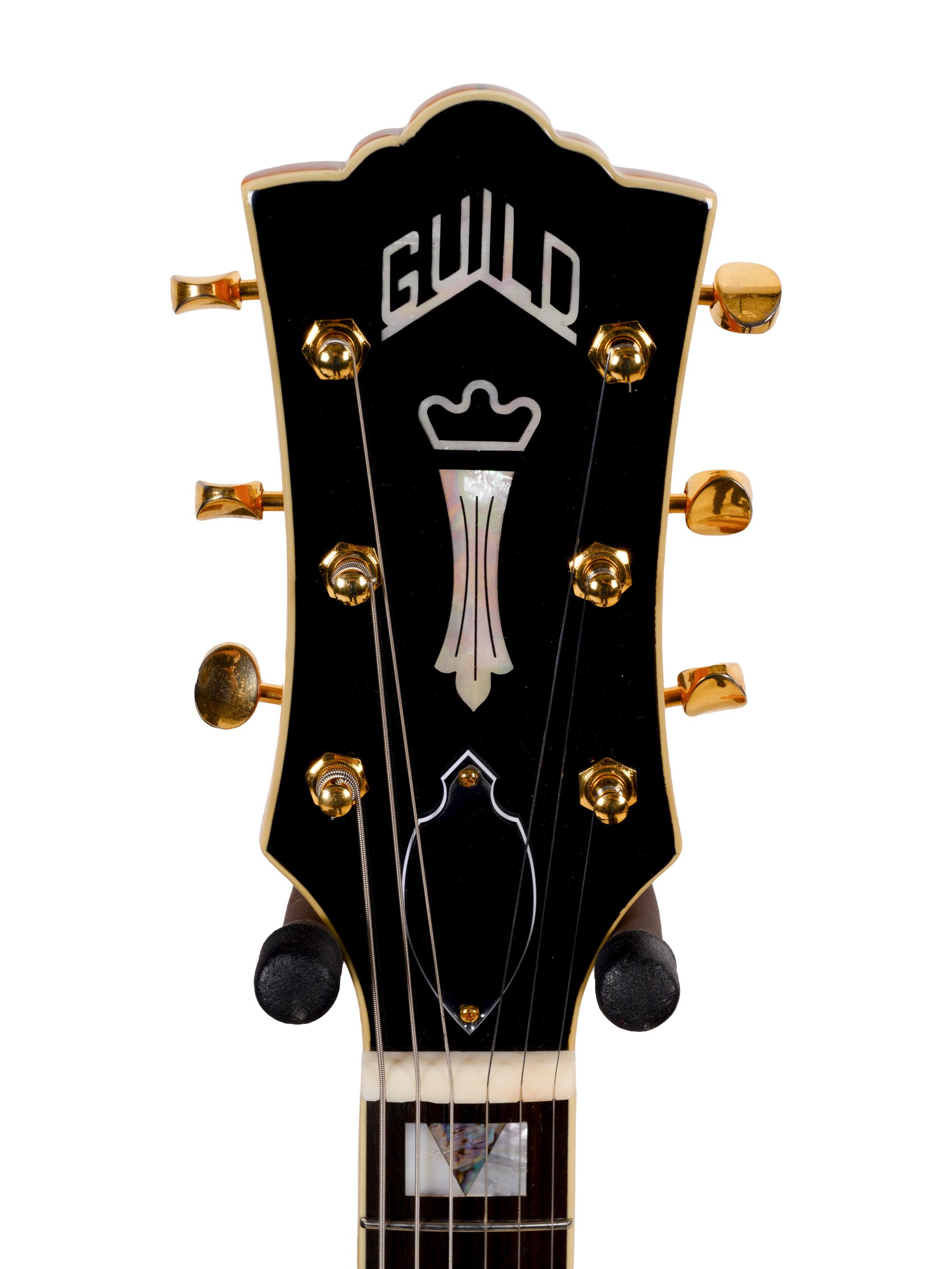 A Guild Tiger Maple and Mother-of-Pearl Inlaid Electric Blues Guitar