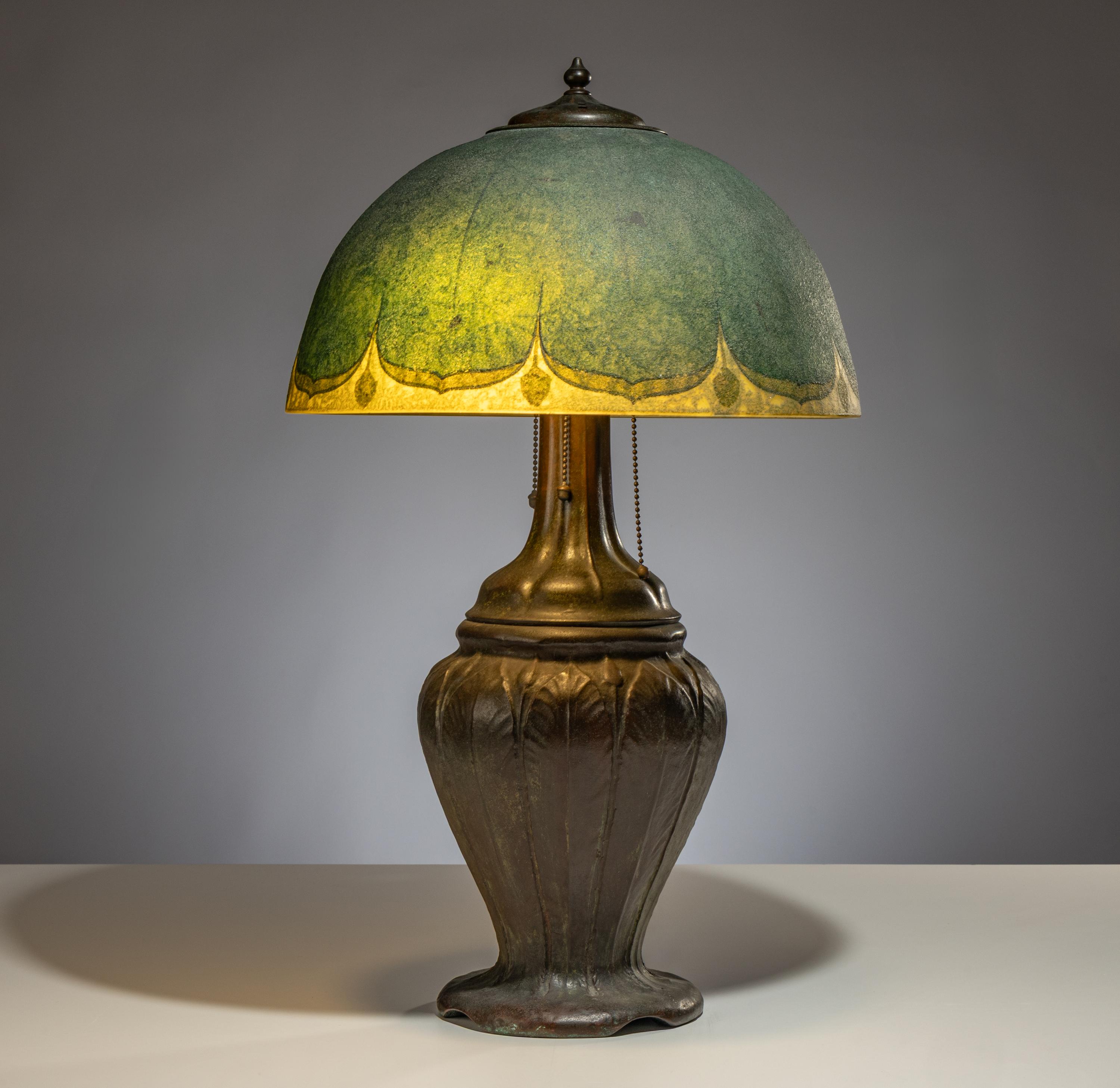 Handel (American, 1885–1936) — Reverse-Painted Table Lamp, c. 1920