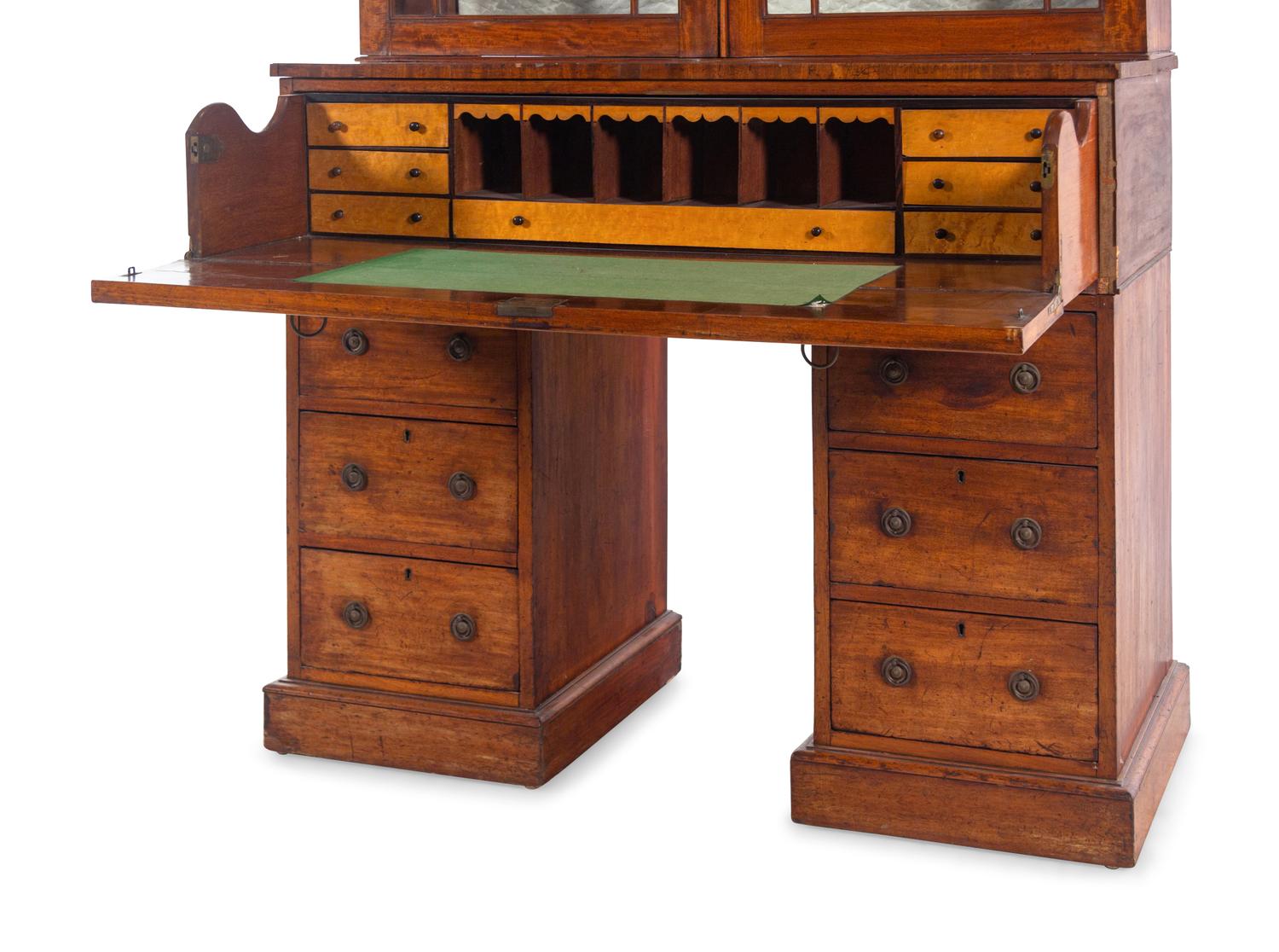 A George III Style Mahogany Secretary Bookcase