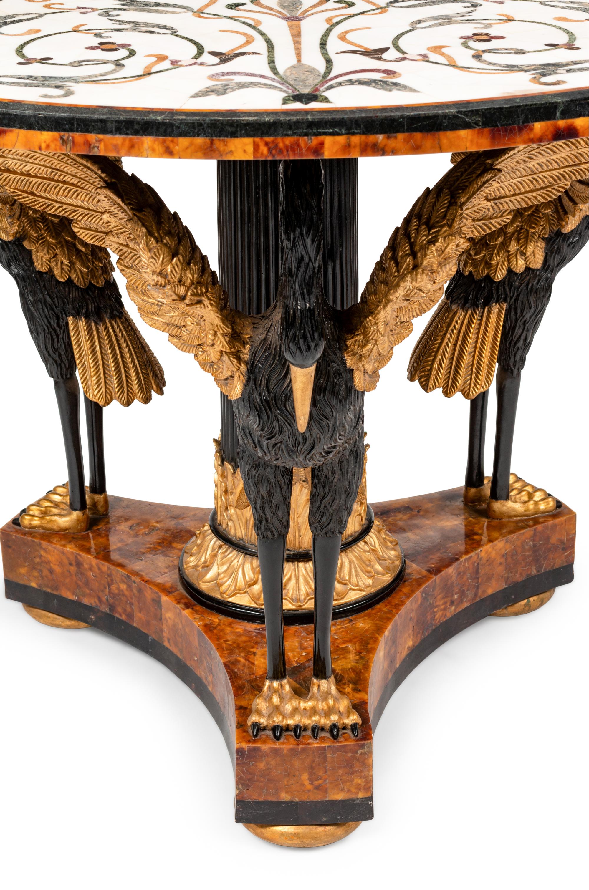 A Continental Parcel Gilt Center Table with a Specimen Marble Top