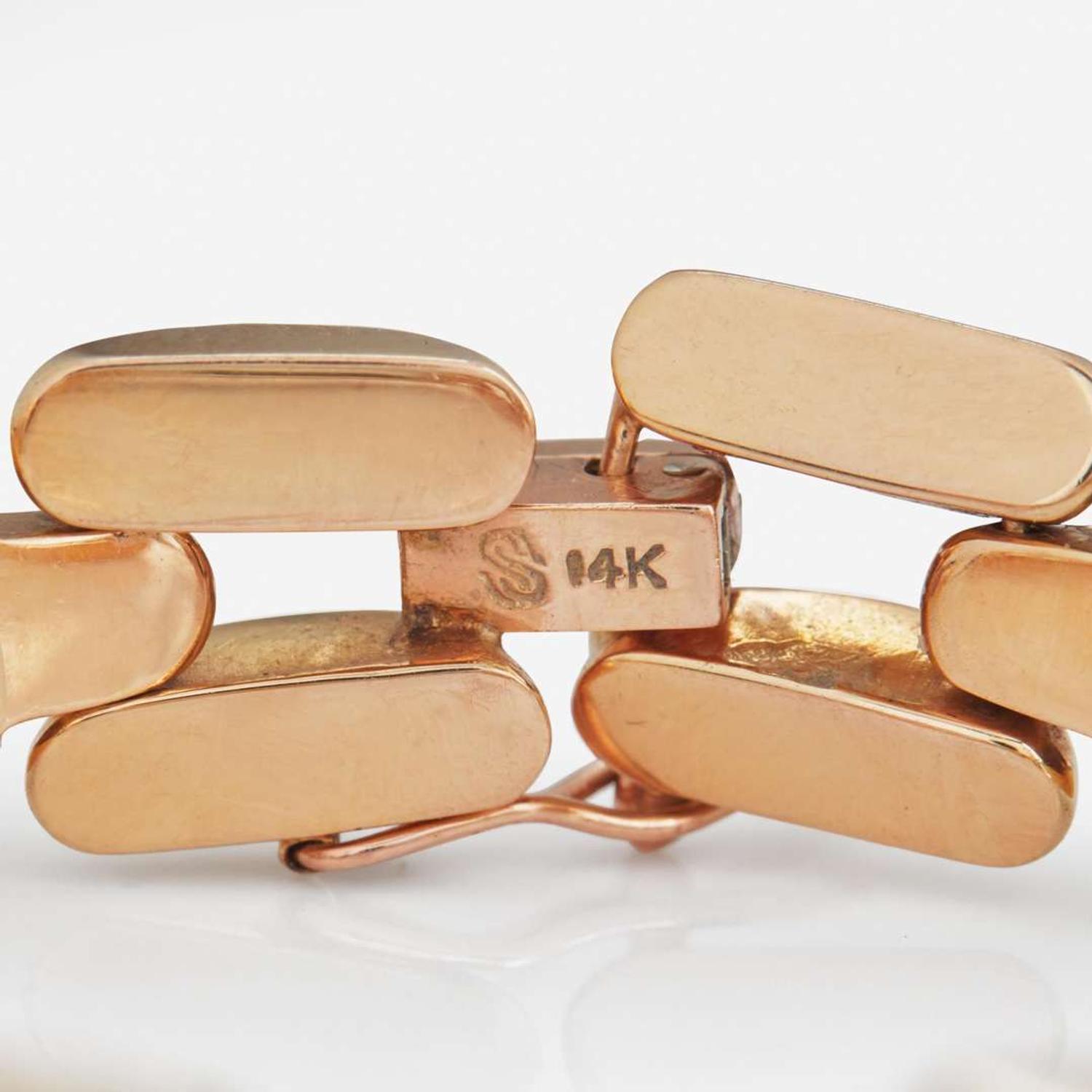 A 14K Rose Gold and Gemstone Bracelet