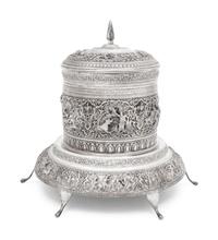 A Southeast Asian Silver Covered Jar on Stand